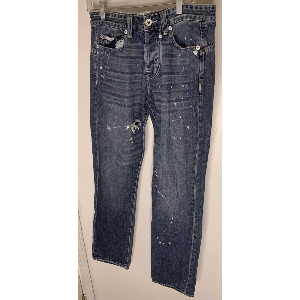Calvin Klein Blue Jeans Womens RN 36009 CA00213 Low Rise Slim 32/30 Distressed